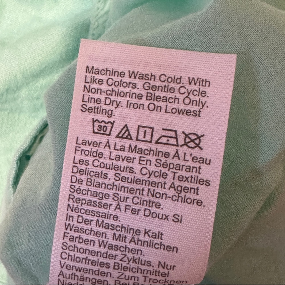 J.Crew Linen Blend Sunwashed Mint Midi Dress Size 14 Smocked Back Side Slit - Picture 14 of 15